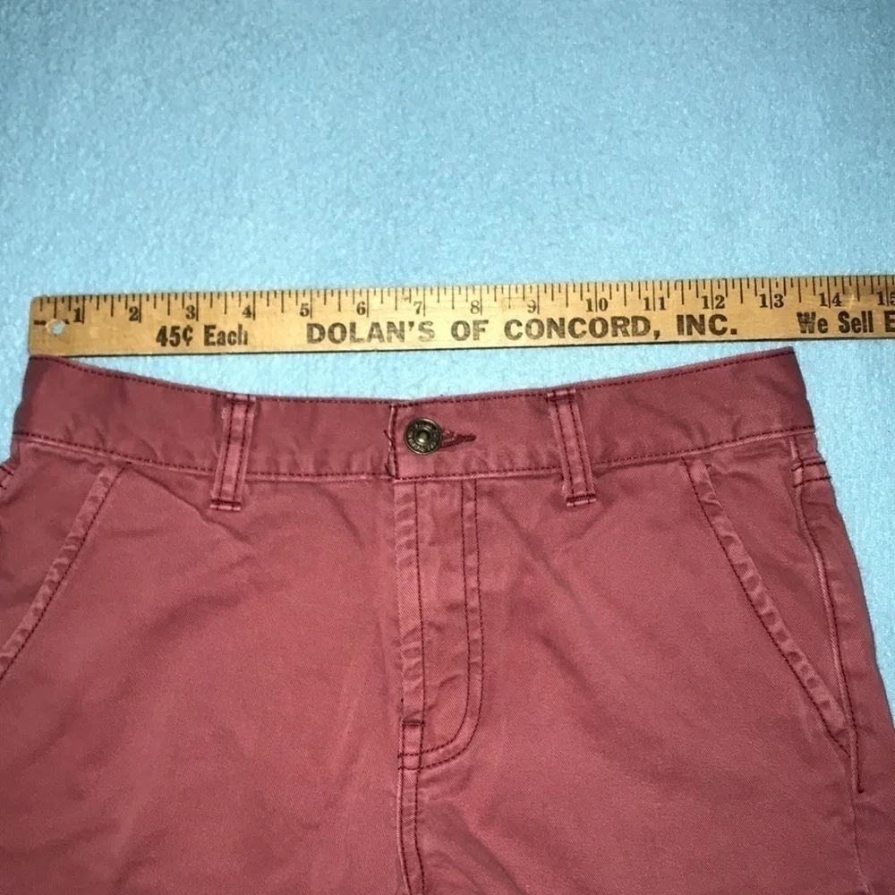 𝅺7 FOR ALL MANKIND boot cut brick red 9” rise button zipper closure size 12